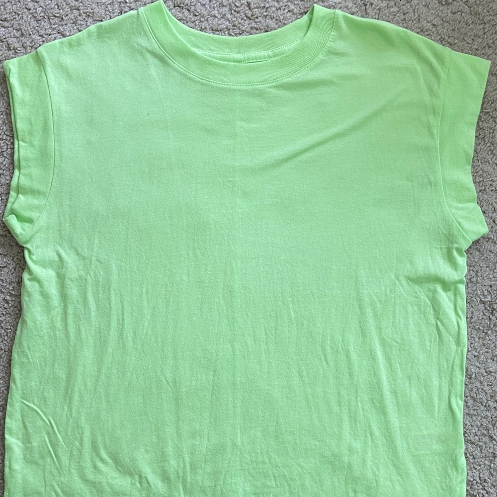a new day Neon Green Sleeveless Crewneck Tee - Picture 2 of 4